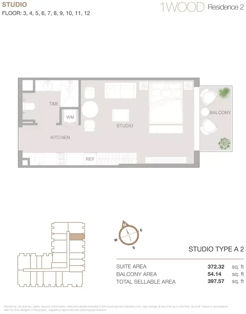 Планировка — Студия, 37 м²