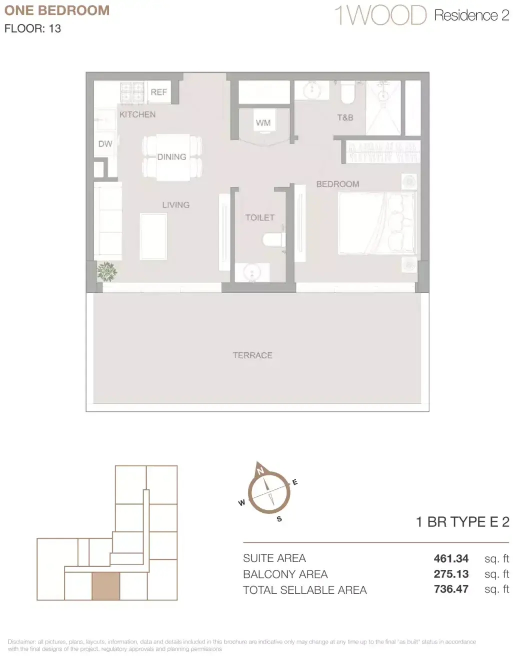 Планировка — 1-спальная, 68 м²