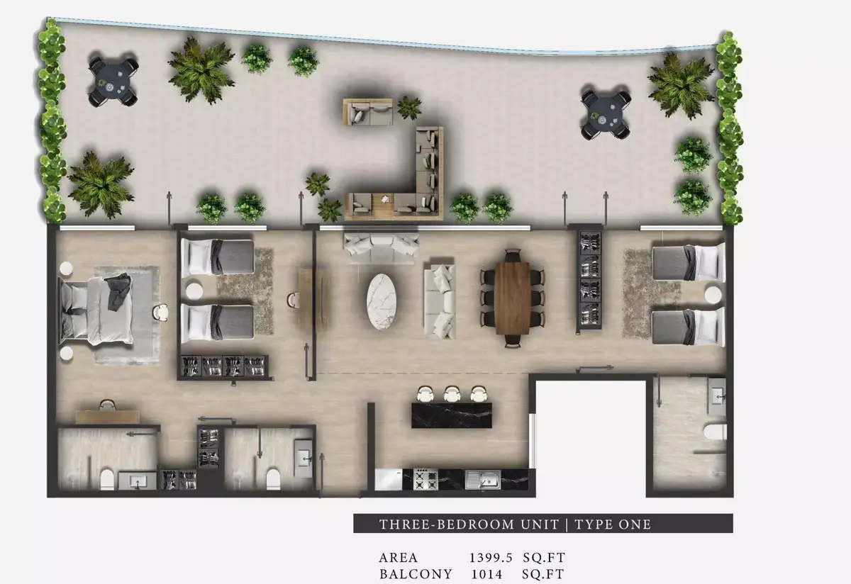 Планировка — 3-спальная, 130 м²