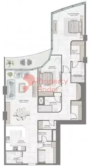 Планировка — 2-спальная, 168 м²