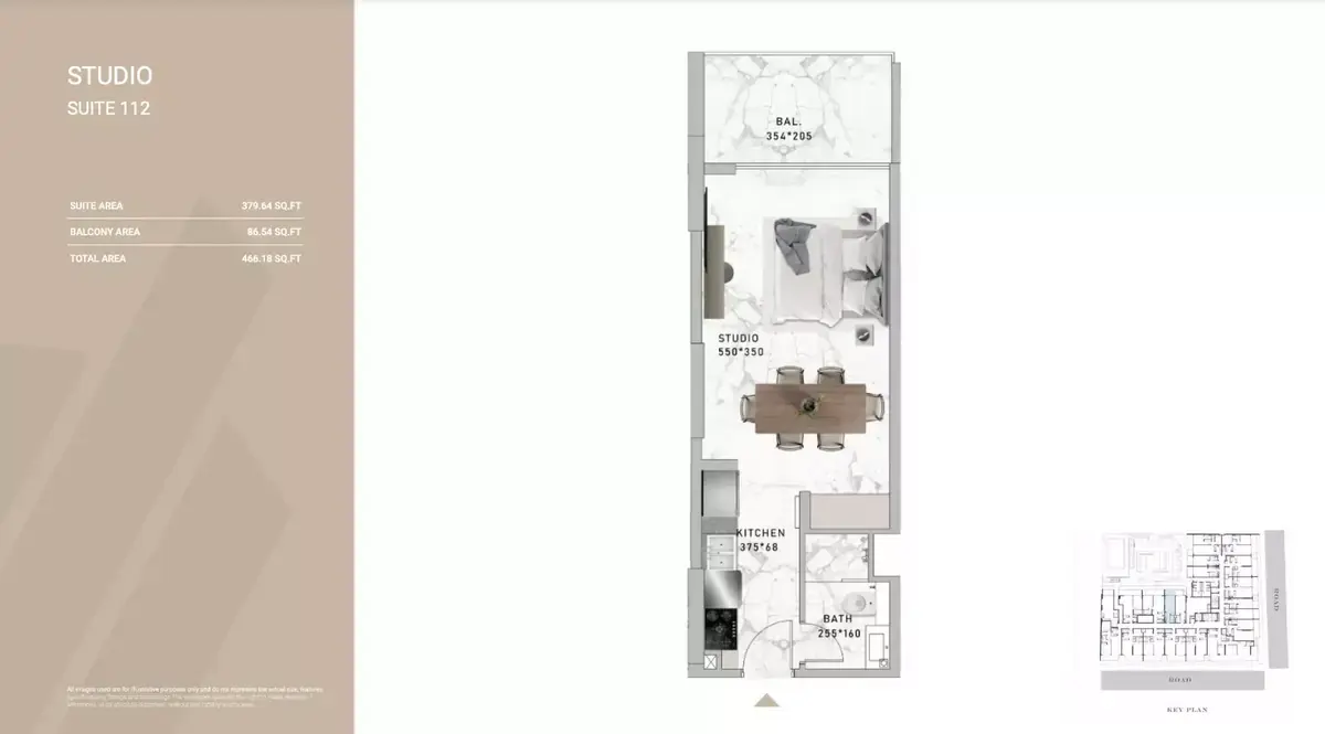Планировка — Студия, 43 м²