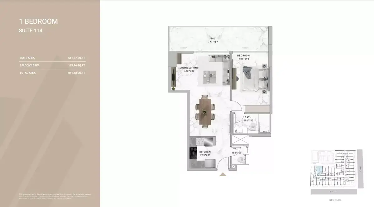 Планировка — 1-спальная, 78 м²