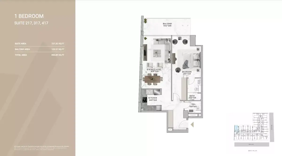 Планировка — 1-спальная, 79 м²