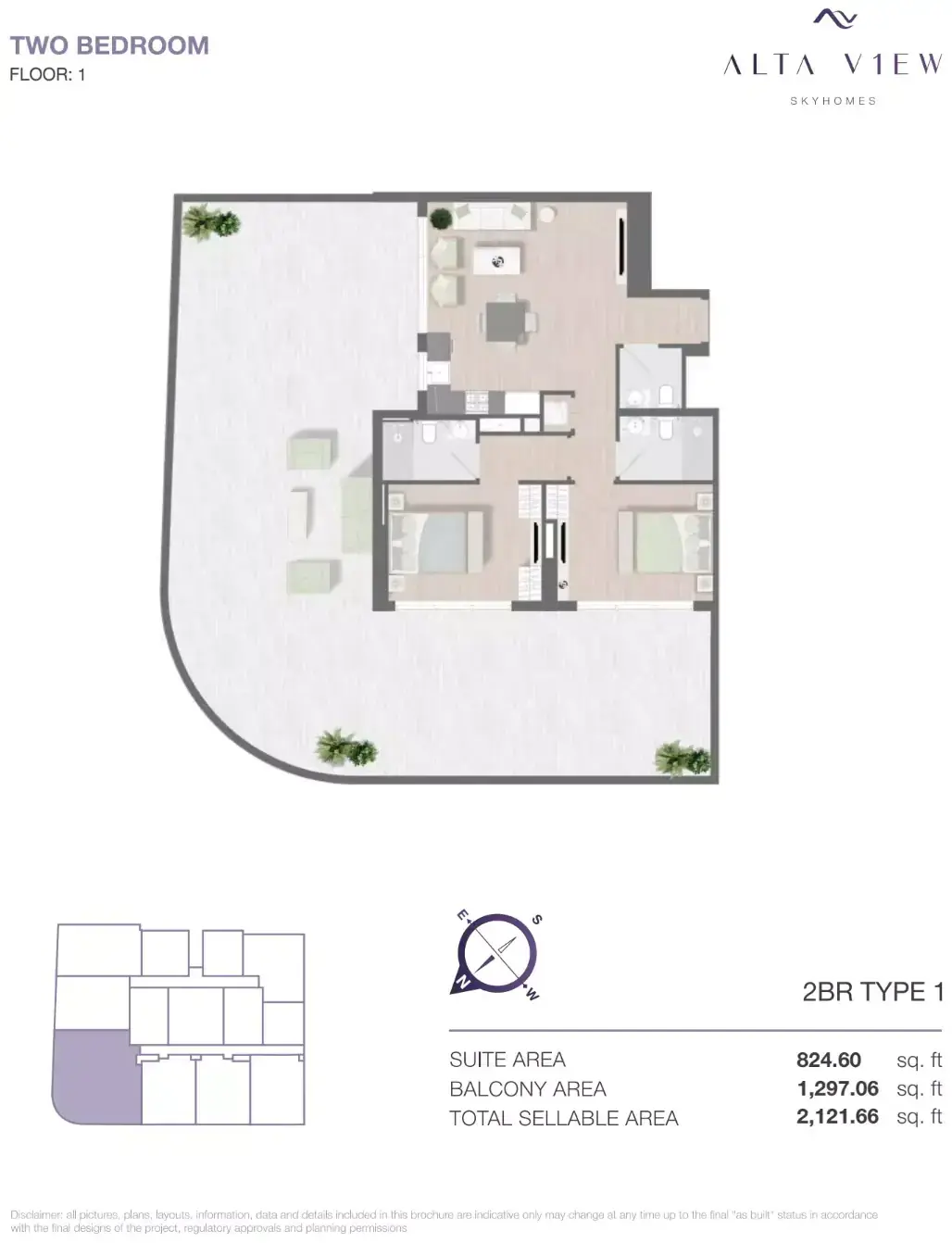 Планировка — 2-спальная, 197 м²