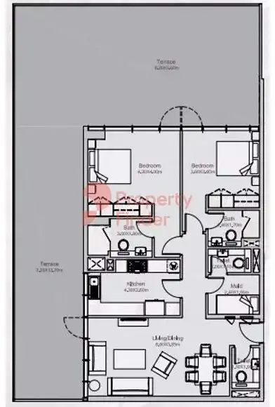 Планировка — 2-спальная, 209 м²