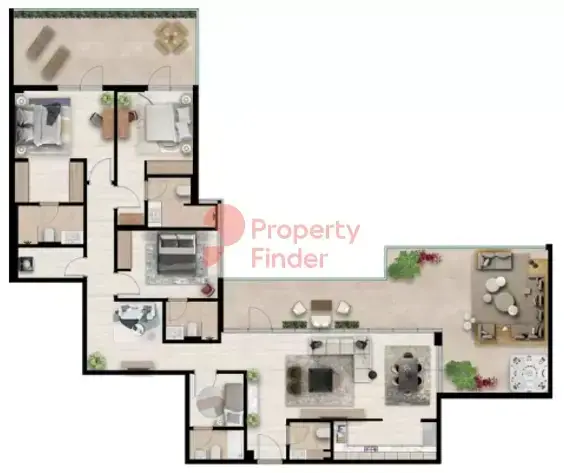 Планировка — 3-спальная, 245 м²