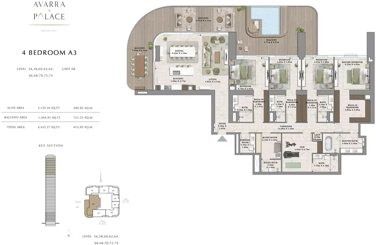 Планировка — квартира, 412 м²