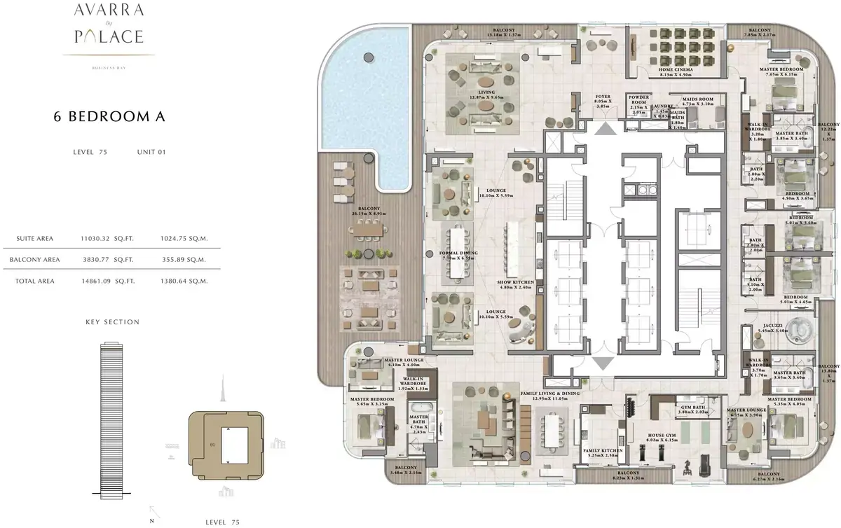 Планировка — квартира, 1381 м²