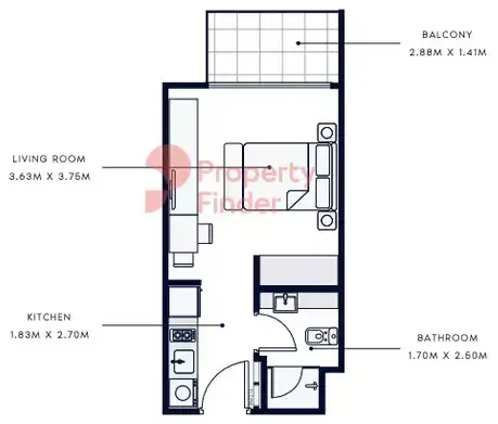 Планировка — Студия, 32 м²