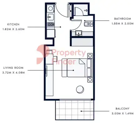 Планировка — Студия, 34 м²