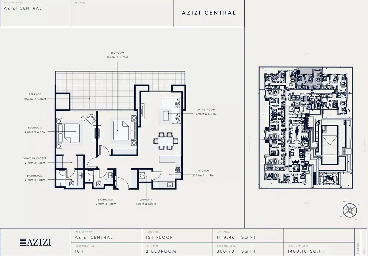 Планировка — 2-спальная, 137 м²
