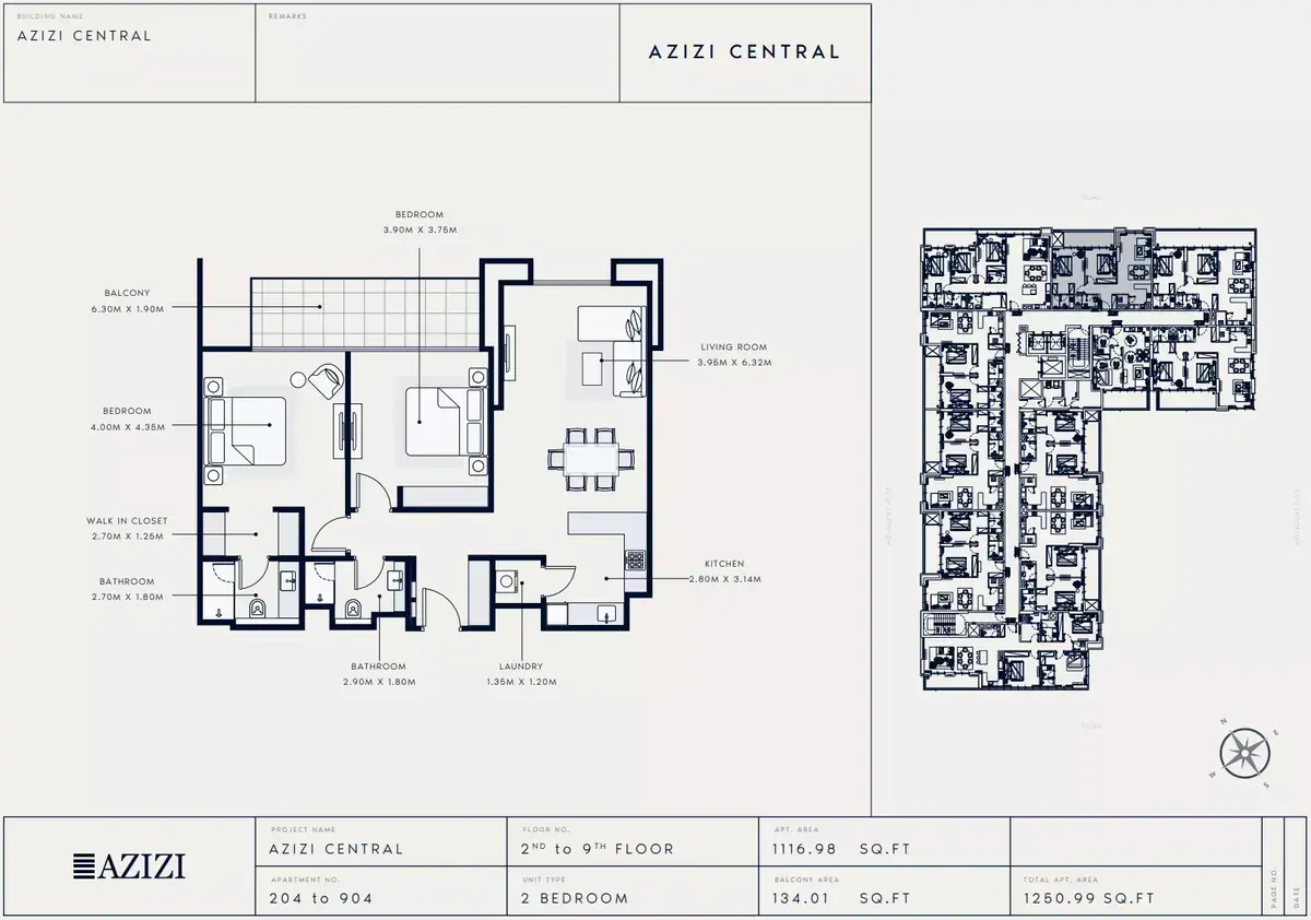 Планировка — 2-спальная, 116 м²