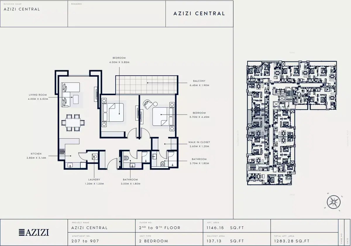 Планировка — 2-спальная, 119 м²