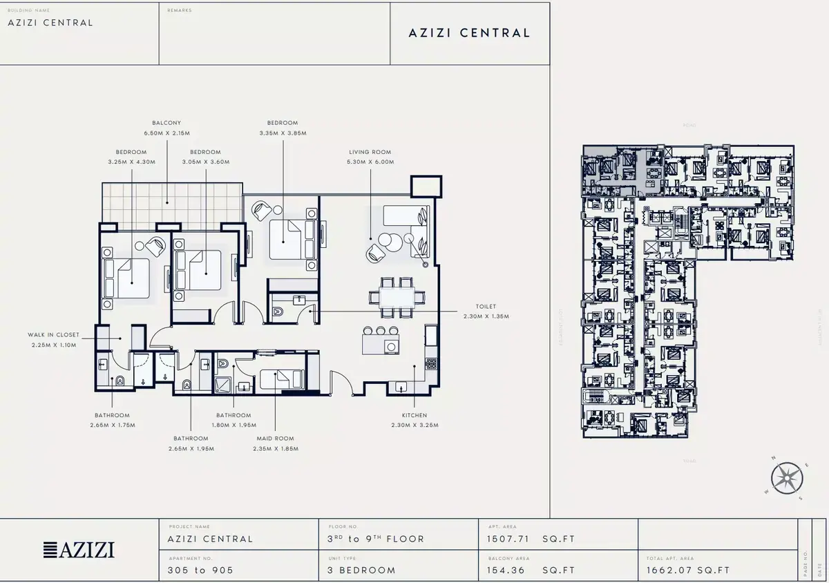 Планировка — 3-спальная, 154 м²