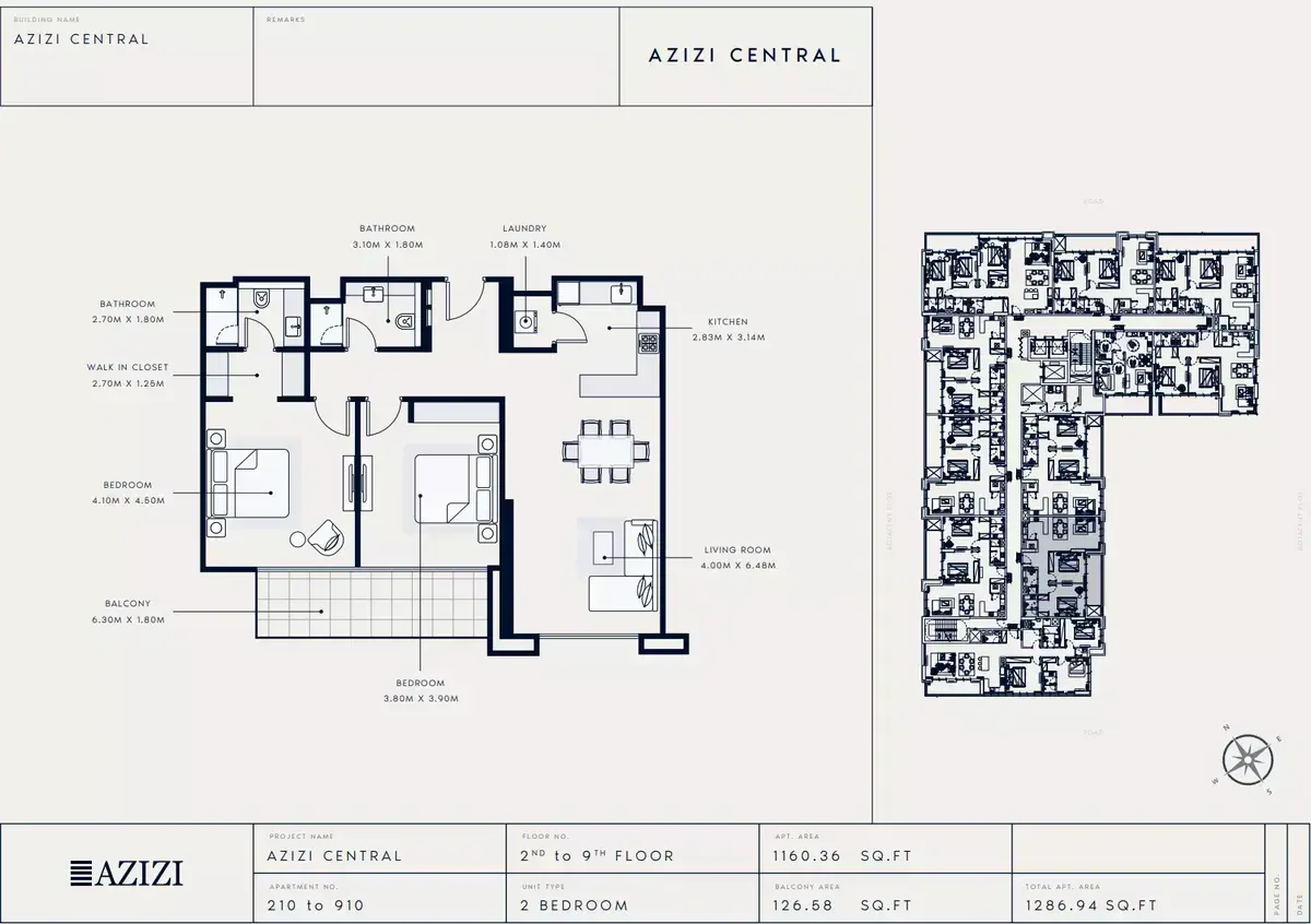 Планировка — 2-спальная, 119 м²