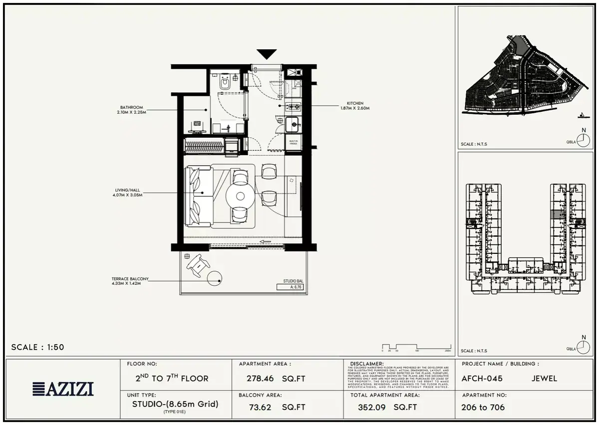 Планировка — Студия, 33 м²