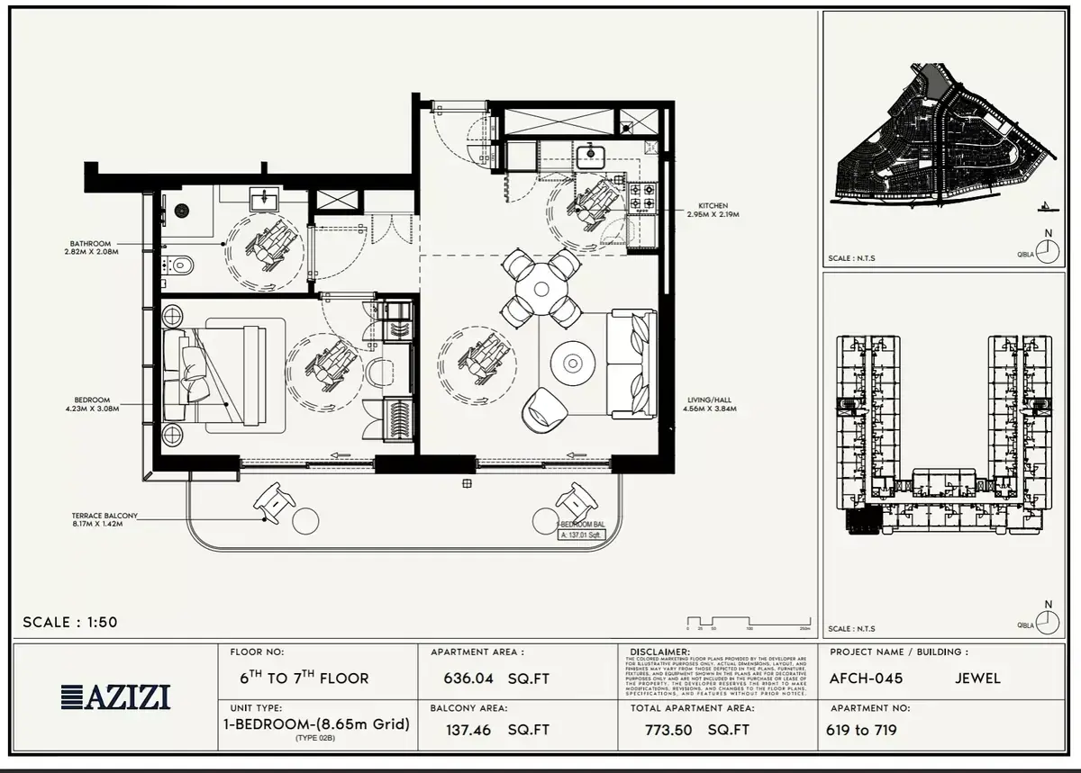 Планировка — 1-спальная, 72 м²