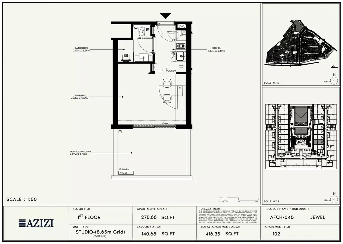 Планировка — Студия, 39 м²