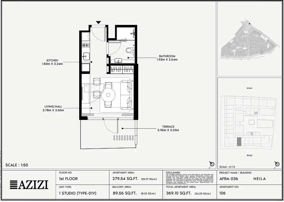 Планировка — Студия, 34 м²