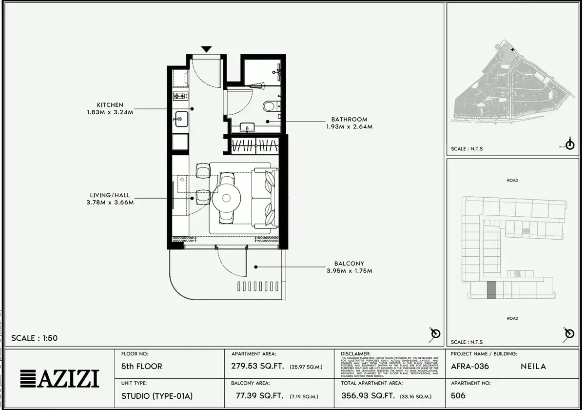 Планировка — Студия, 33 м²