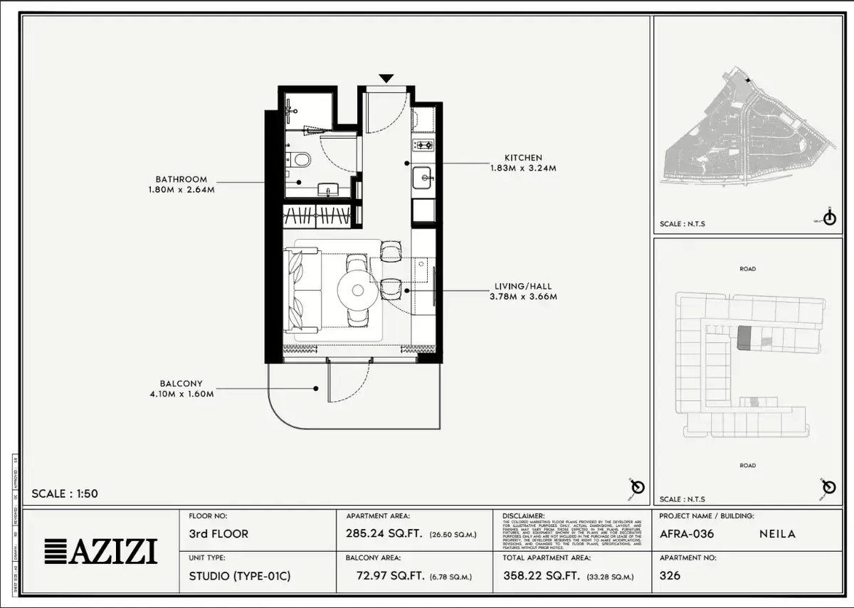 Планировка — Студия, 33 м²