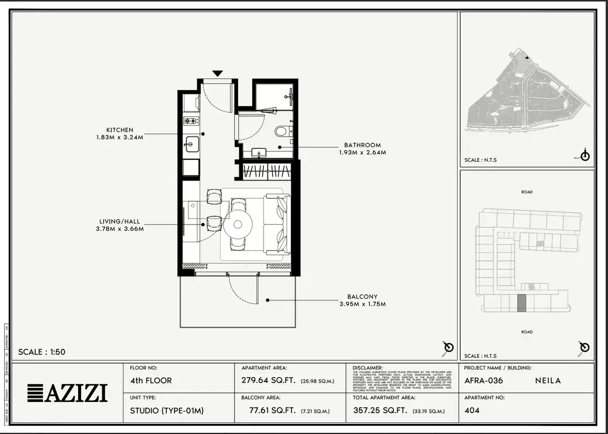 Планировка — Студия, 33 м²