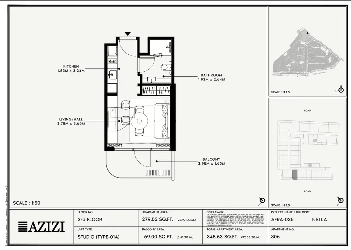 Планировка — Студия, 32 м²