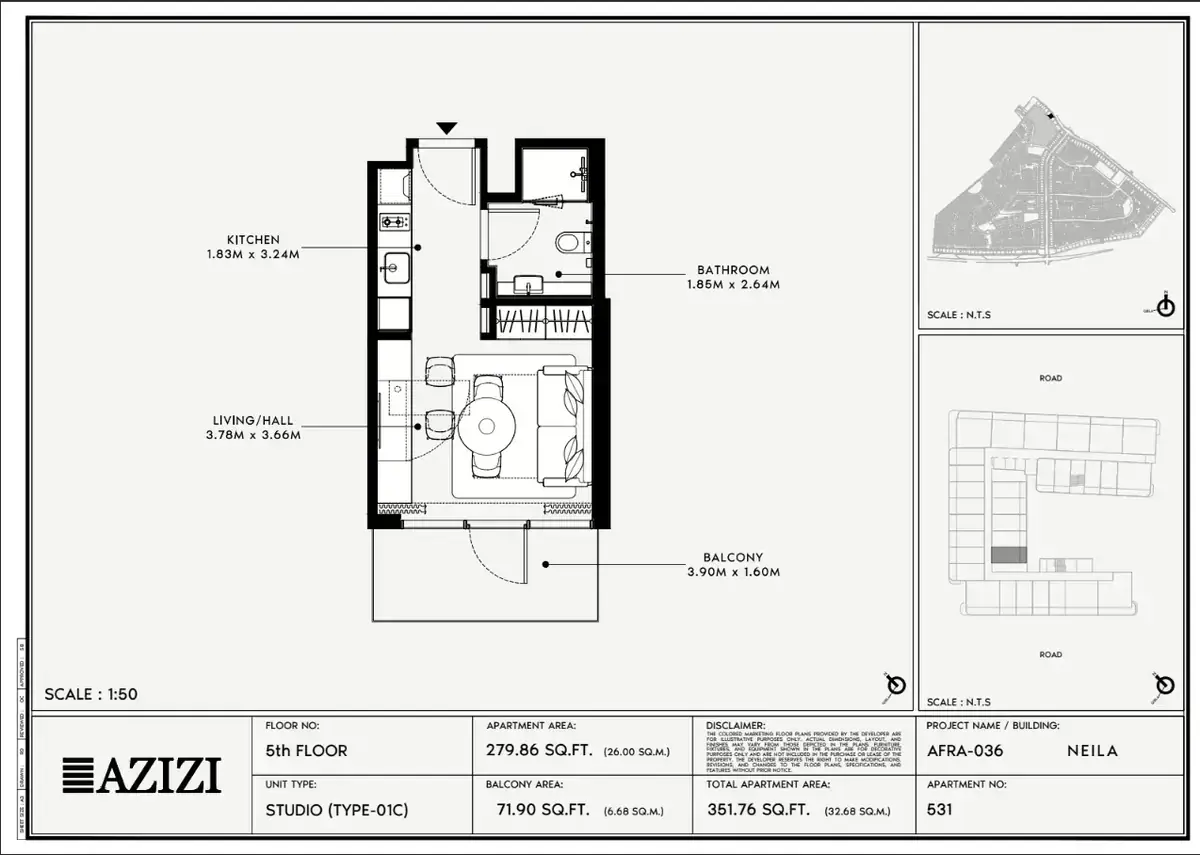 Планировка — Студия, 33 м²