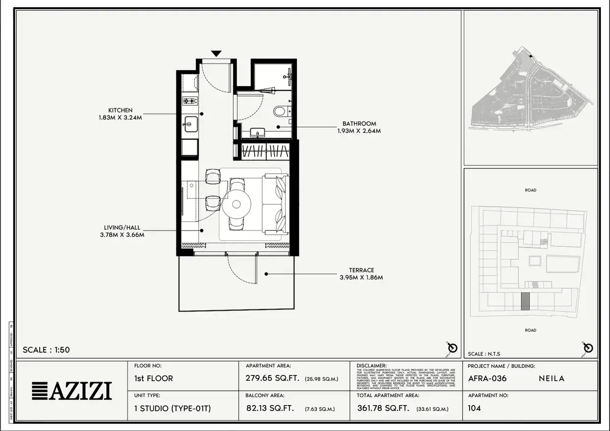 Планировка — Студия, 34 м²