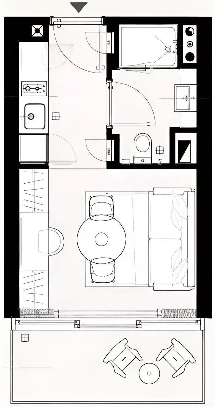 Планировка — Студия, 30 м²