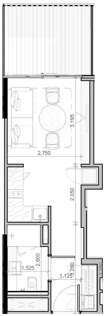 Планировка — Студия, 38 м²