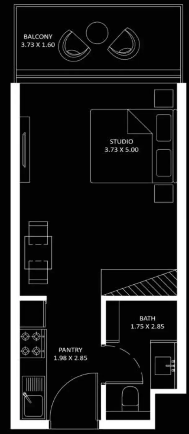 Планировка — Студия, 35 м²