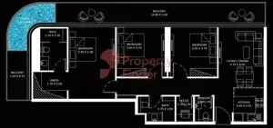 Планировка — 3-спальная, 140 м²