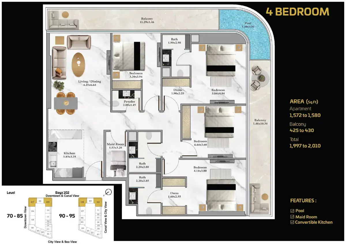 Планировка — квартира, 187 м²