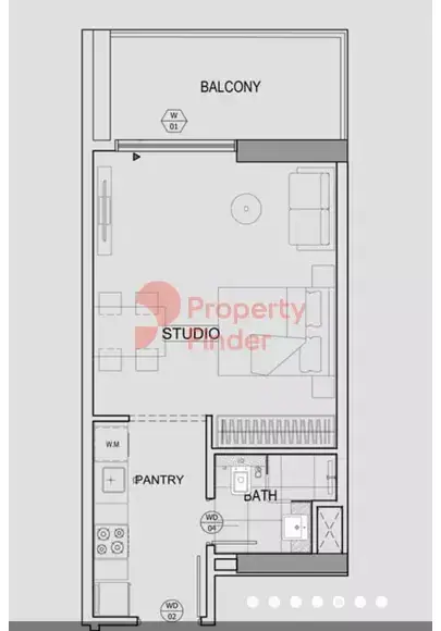 Планировка — Студия, 46 м²