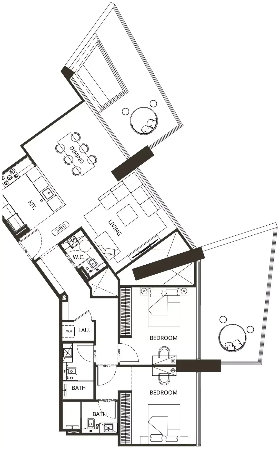 Планировка — 2-спальная, 148 м²