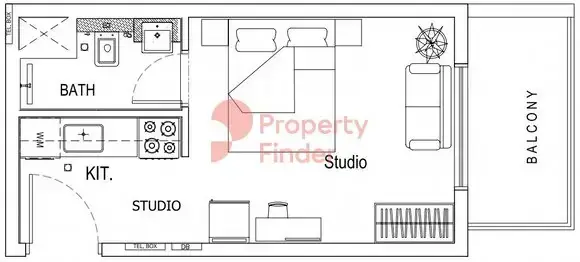 Планировка — Студия, 29 м²