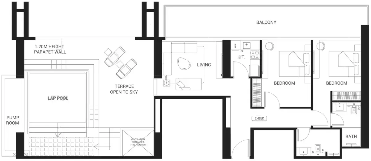 Планировка — 2-спальная, 161 м²