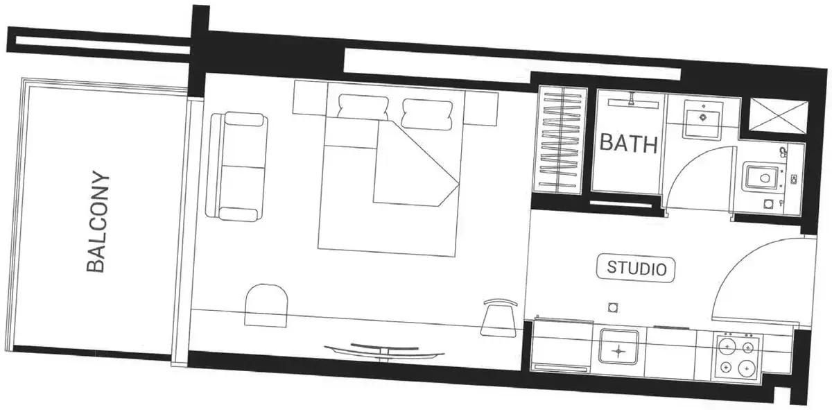 Планировка — Студия, 34 м²