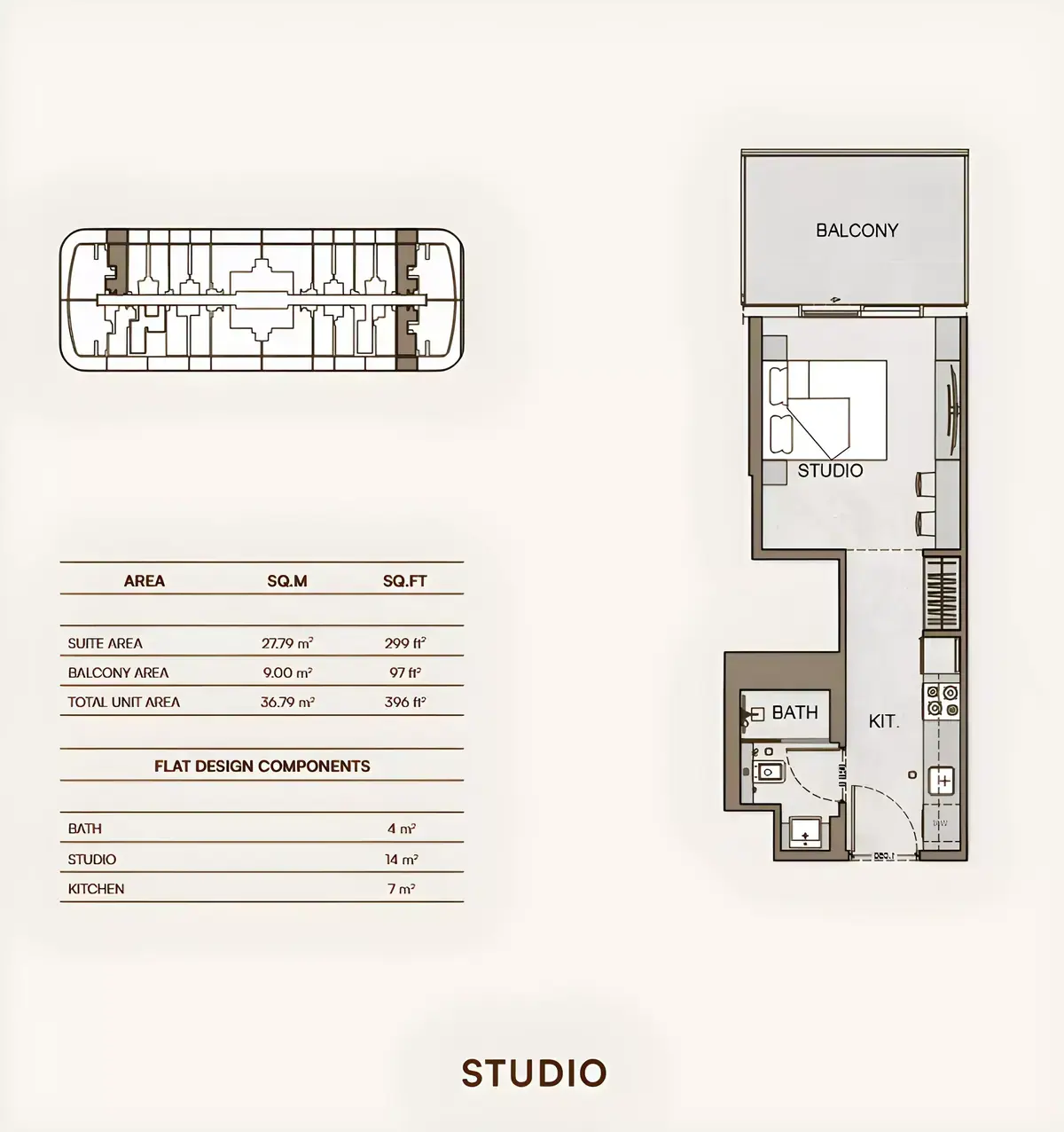 Планировка — Студия, 37 м²