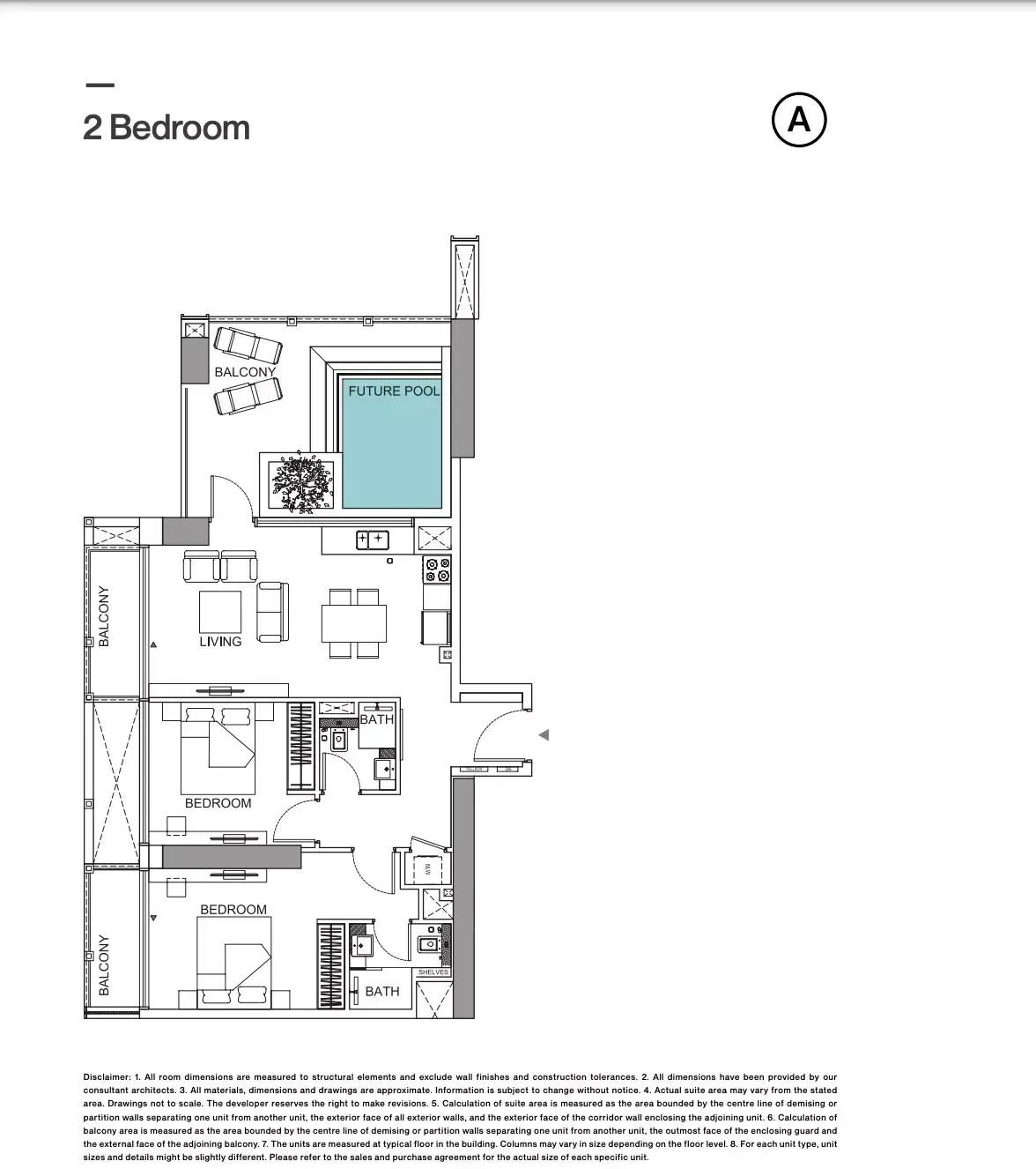 Планировка — 2-спальная, 106 м²