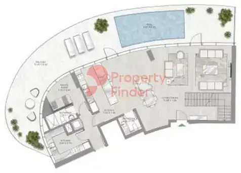 Планировка — 3-спальная, 427 м²