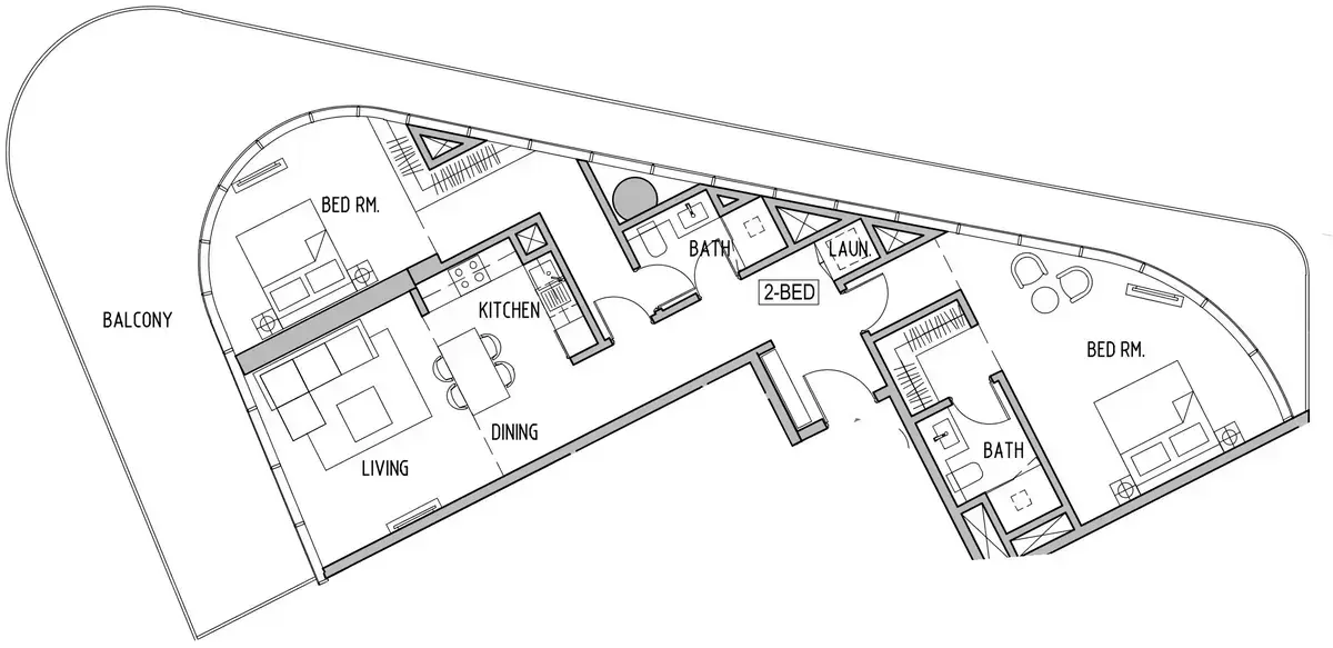 Планировка — 2-спальная, 170 м²