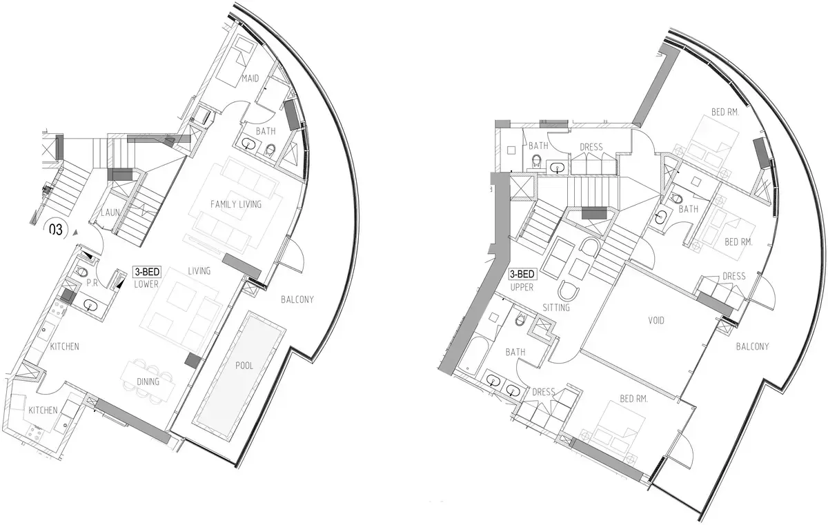 Планировка — 3-спальная, 307 м²