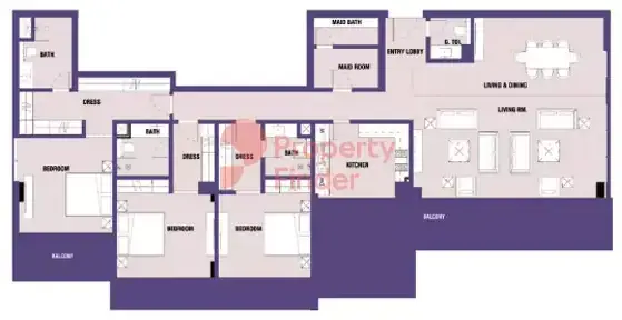 Планировка — 3-спальная, 247 м²