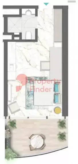 Планировка — Студия, 42 м²