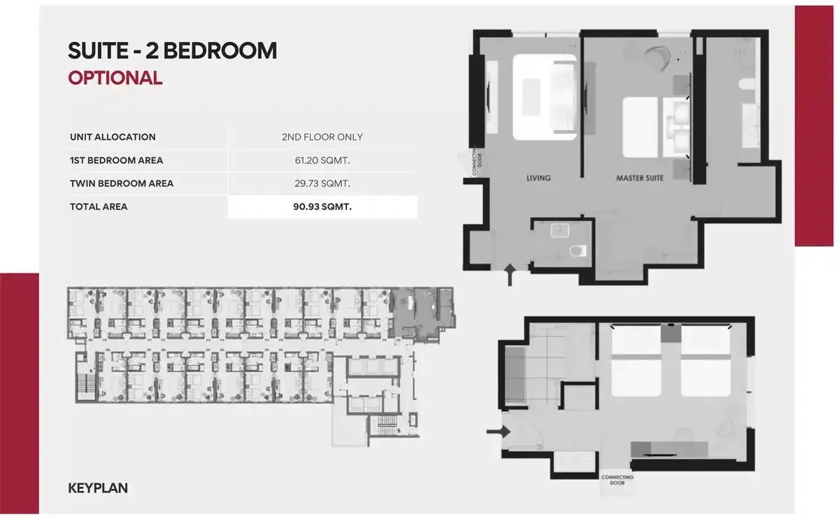 Планировка — 2-спальная, 90 м²
