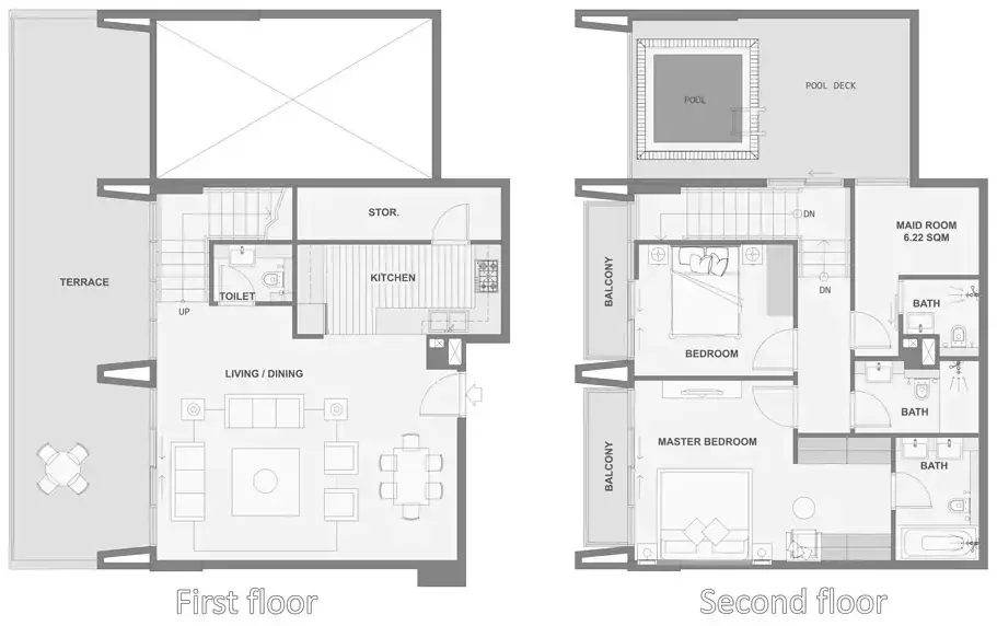 Планировка — 2-спальная, 206 м²