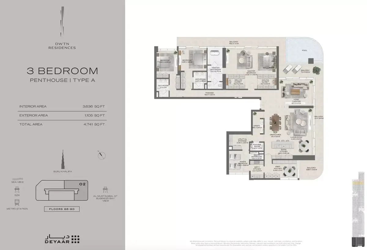 Планировка — 3-спальная, 440 м²