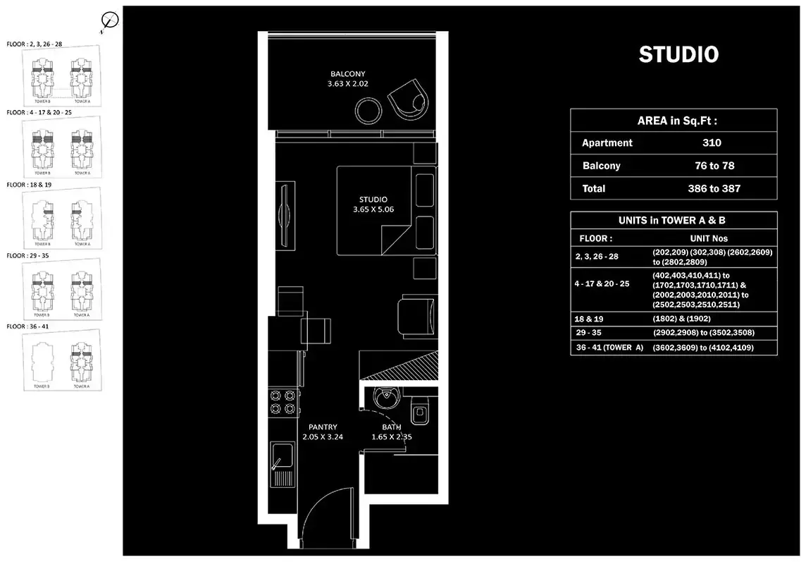 Планировка — Студия, 36 м²